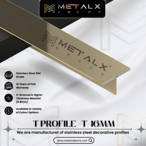 Stainless Steel T Profile Gold – Premium SS T Patti & SS T Channel