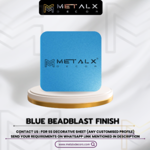 Blue Bead Blast Stainless Steel Sheet – Durable & Stylish