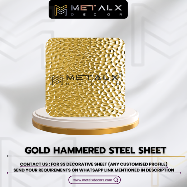 GOLD HAMMERED STAINLESS STEEL SHEET