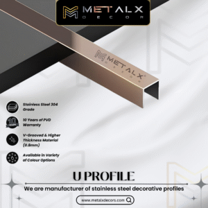 Stainless Steel U Profile (SS U Patti / U Channel) – Stylish Decorative Profiles.