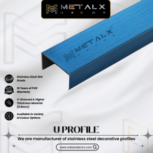 STAINLESS STEEL U PROFILE BRUSHED FINISH – SS U PATTI & CHANNEL FOR MODERN INTERIORS