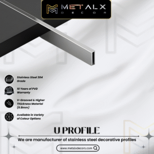STAINLESS STEEL U PROFILE 20MM – HIGH-PRECISION SS U PATTI & CHANNEL FOR INTERIOR & EXTERIOR FINISHES