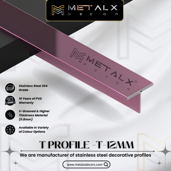 Stainless Steel T Profile Rose Gold – Premium SS T Patti & SS T Channel - Image 4