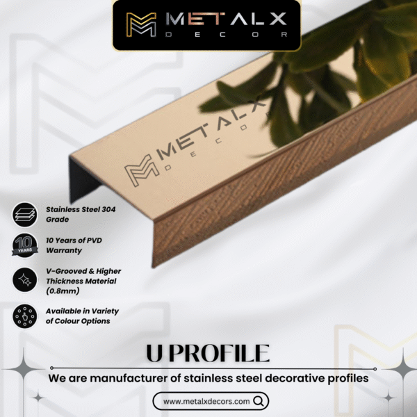 Premium Stainless Steel U Profile Mirror Finish for Stylish Interiors & Exteriors - Image 3