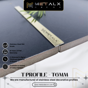Stainless Steel T Profile Champagne – Elegant SS T Patti & SS T Channel