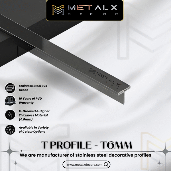 Stainless Steel T Profile Black – Premium SS T Patti & T Channel