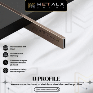STAINLESS STEEL U PROFILE 10MM – COMPACT SS U PATTI & CHANNEL FOR PRECISE FINISHES
