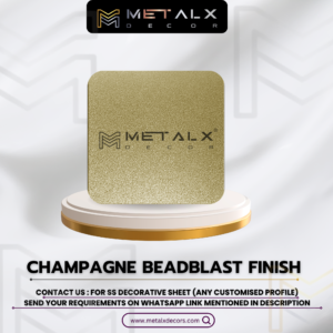 CHAMPAGNE BEADBLAST STAINLESS STEEL SHEET