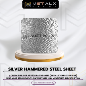 SILVER HAMMERED STAINLESS STEEL SHEET