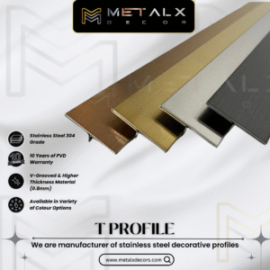 Stainless Steel T Profile Brushed Finish – Premium SS T Patti & SS T Channel