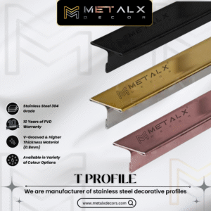 Stainless Steel T Profile Matte Finish – Premium SS T Patti & SS T Channel