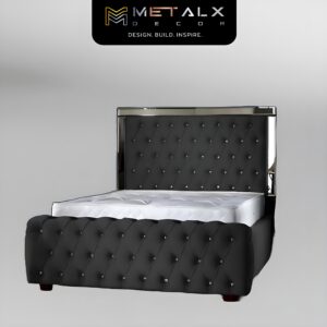 Luxurious PVD Coated Stainless Steel Bed | MetalX Decor