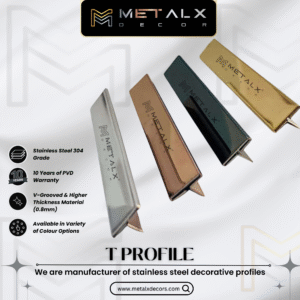 Stainless Steel T Profile Antique Brass – Premium SS T Patti & SS T Channel