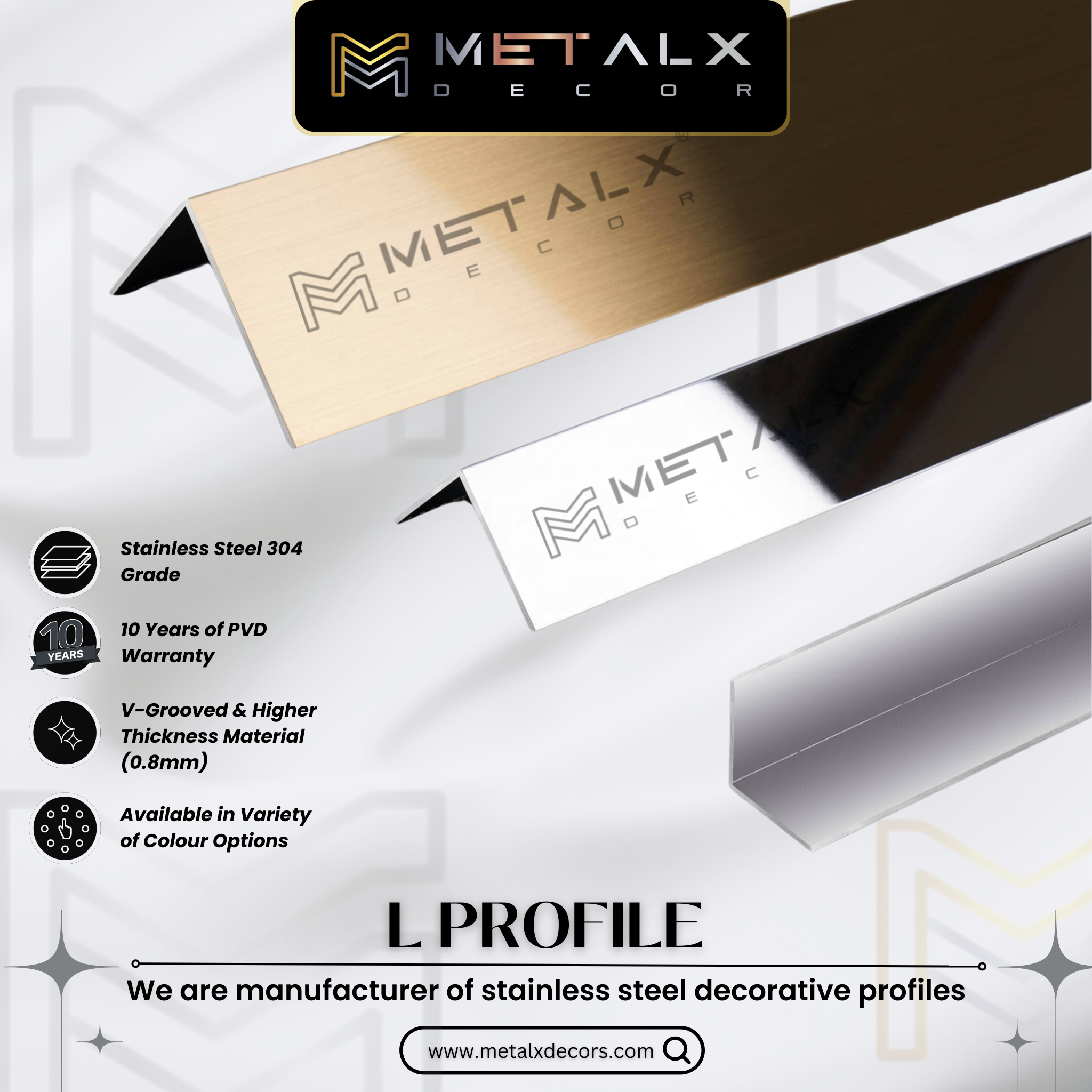 Stainless Steel L Profile Brushed Finish – SS L Patti & L Moulding