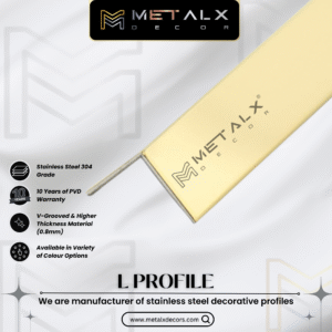Stainless Steel L Profile Gold Finish – SS L Patti & L Moulding