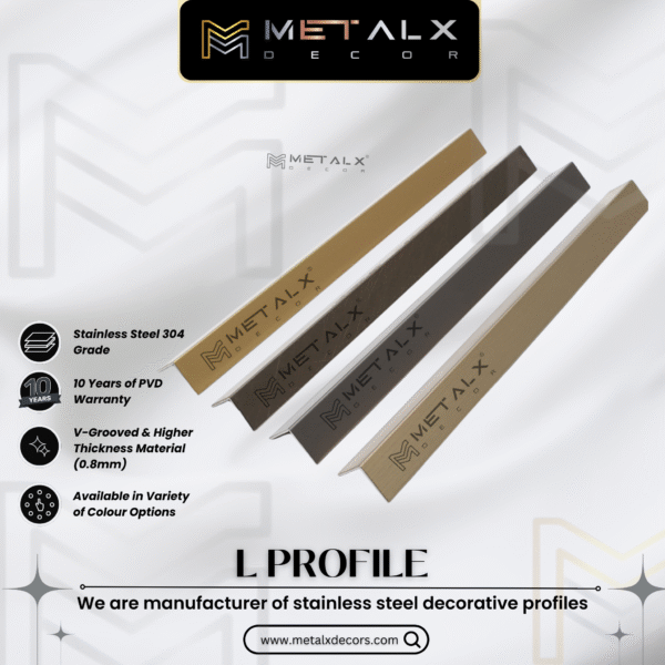 STAINLESS STEEL L PROFILE – ETCHED FINISH