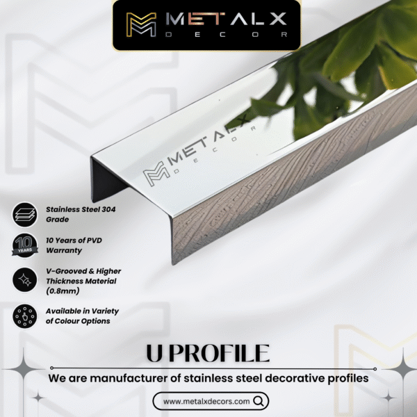 STAINLESS STEEL U PROFILE 15MM – PREMIUM SS U PATTI & CHANNEL FOR MODERN DESIGNS - Image 3