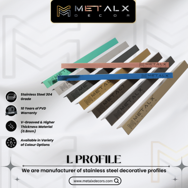 STAINLESS STEEL L PROFILE – ETCHED FINISH - Image 2