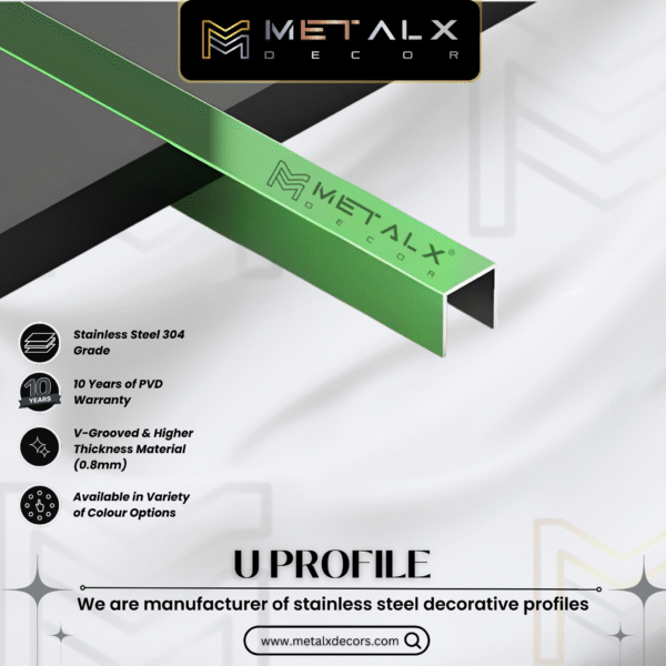 STAINLESS STEEL U PROFILE MATTE FINISH – STYLISH SS U PATTI & CHANNEL FOR MODERN SPACES - Image 4