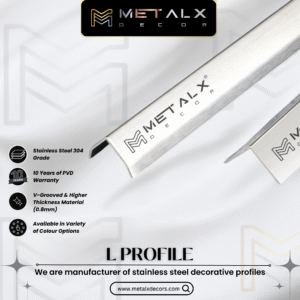 Stainless Steel L Profile Silver Finish – SS L Patti & L Moulding