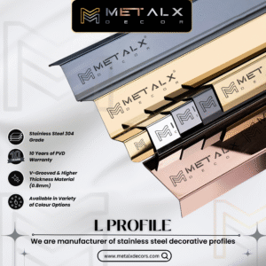 Stainless Steel L Profile Rose Gold Finish – SS L Patti & L Moulding