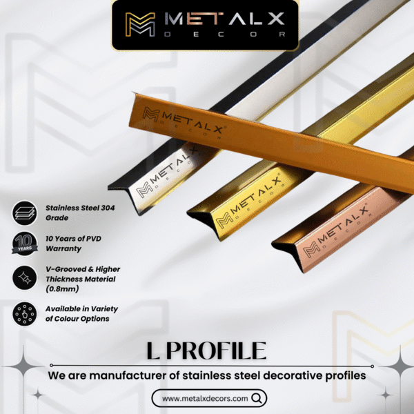 Stainless Steel L Profile Rose Gold Finish – SS L Patti & L Moulding - Image 2