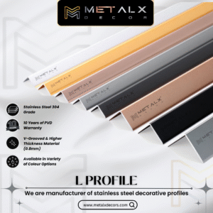 STAINLESS STEEL L PROFILE MATTE FINISH – SS L PATTI & L MOULDING