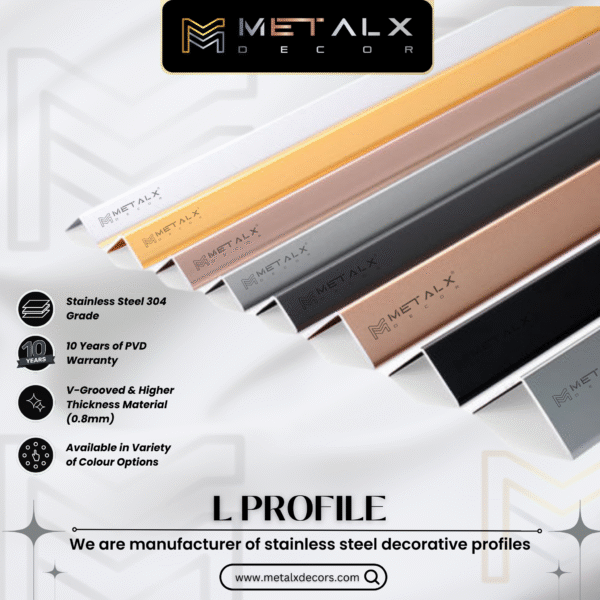 Stainless Steel L Profile Black Finish – SS L Patti & L Moulding - Image 3