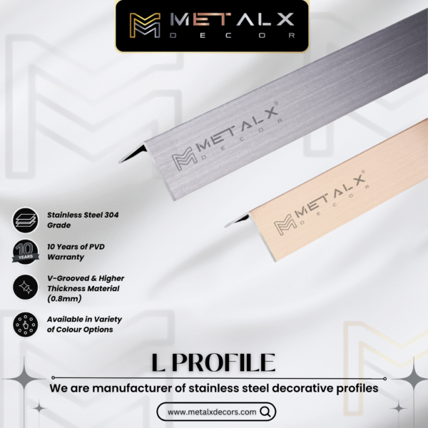 Stainless Steel L Profile Brushed Finish – SS L Patti & L Moulding - Image 2