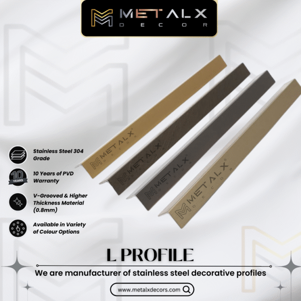 STAINLESS STEEL L PROFILE MATTE FINISH – SS L PATTI & L MOULDING - Image 2